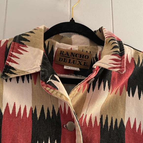 Vintage! Rancho Deluxe Western Style Cropped Denim Jacket  Size M - Picture 10 of 11